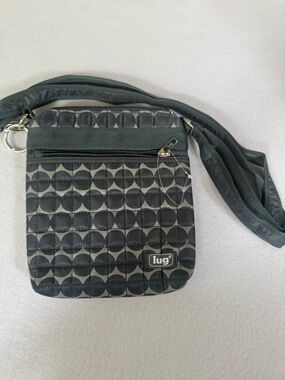 lug Quilted Crossbody Bag in Black and Gray